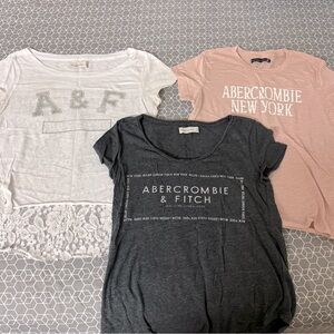 Bundle of 3 Abercrombie & Hollister T-shirts XS & S